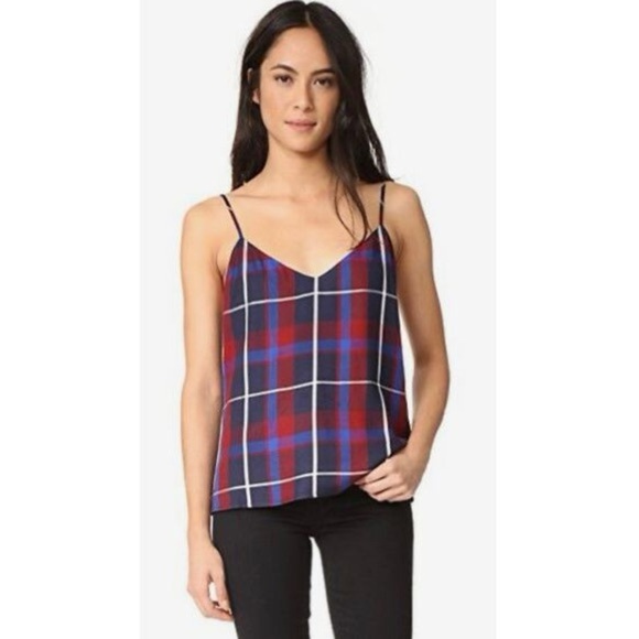 L'AGENCE Tops - L’AGENCE Jane Camisole- Red/Blue Plaid